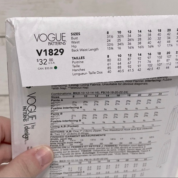 ⭐️5 For $25⭐️ Vogue Patterns V1829 Sewing Patterns PLUS SIZE UNCUT - Picture 3 of 3